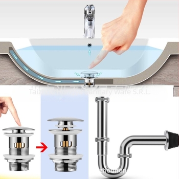 Chiuvetă de baie, model D-009, material inox și cupru, formă în stil german, drenaj cu sifon și preaplin