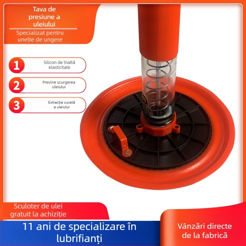 Accesorii pistol gresare: Placă de aspirație a uleiului, capac de aspirație, plăcuță de presiune (operare manuală)