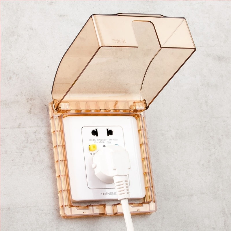 Capac impermeabil tip 86 pentru cutie întrerupător baie (fixare adezivă, protecție împotriva stropilor, înălțime extinsă)