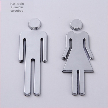 Semne 3D pentru toaletă – bărbați și femei, ABS, finisaj electroplacat, semnalizare mobilier personalizabil