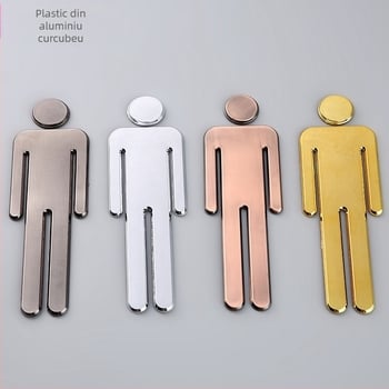 Semne 3D pentru toaletă – bărbați și femei, ABS, finisaj electroplacat, semnalizare mobilier personalizabil
