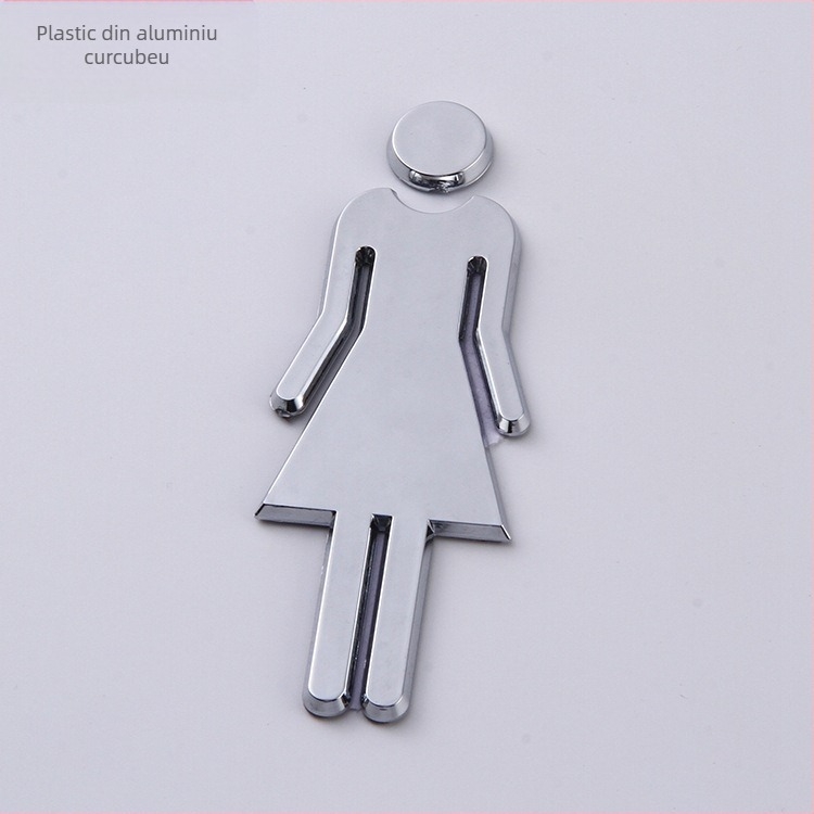 Semne 3D pentru toaletă – bărbați și femei, ABS, finisaj electroplacat, semnalizare mobilier personalizabil