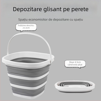 Găleată pătrată pliabilă din plastic pentru casă și călătorii — Material: 20213; Dată lansării: 20213; Greutate brută: 475
