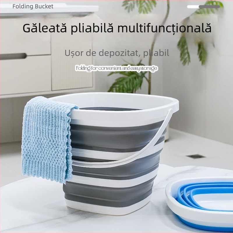 Găleată pătrată pliabilă din plastic pentru casă și călătorii — Material: 20213; Dată lansării: 20213; Greutate brută: 475