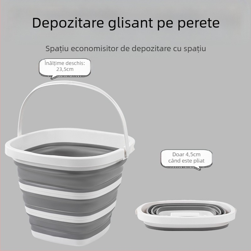 Găleată pătrată pliabilă din plastic pentru casă și călătorii — Material: 20213; Dată lansării: 20213; Greutate brută: 475