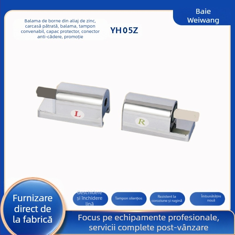 Balama pentru capacul de toaletă, închidere lentă, din aliaj de zinc, carcasă pătrată