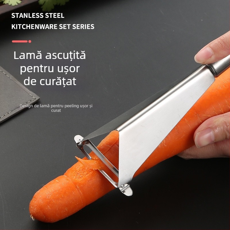 Unealtă de pregătire a fructelor 3 în 1: curățitor, feliator și cuțit de sculptură – oțel inoxidabil, personalizare disponibilă, logo imprimat, etichetă privată licențiată
