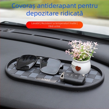 Covoraș antiderapant pentru panoul de instrumente și consola centrală a mașinii, PVC, rezistent la temperaturi înalte, lavabil, cu logo imprimat