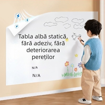 Tablă albă pentru perete cu două fețe, cu aderență electrostatică detașabilă, cadru PP și panou PP (Specificații: 1)