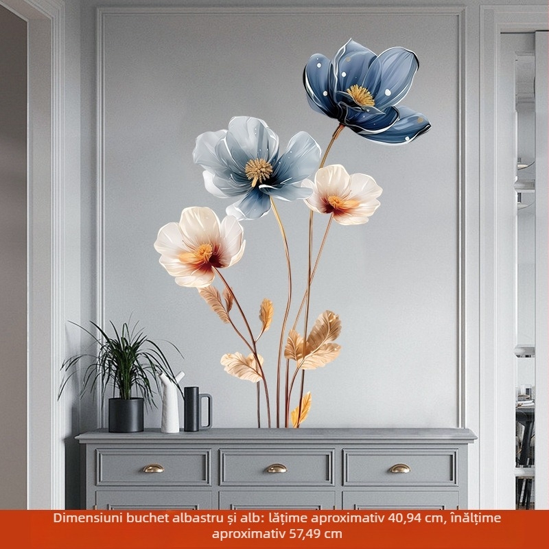 Autocolant de perete cu model floral (PVC; mai mult de 5 piese; impermeabil; sufragerie)