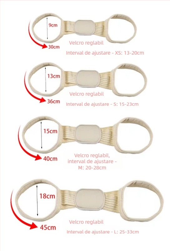 Ortoză de corecție a posturii cu suport reglabil, pentru elevi și adulți, model B1