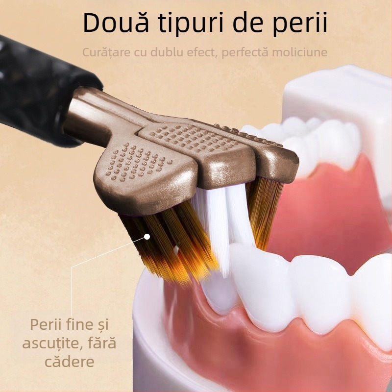 Love Teeth periuță de dinți pentru adulți, cu peri moi, design 3D, manuală