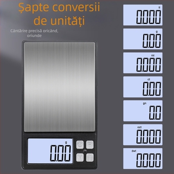 Cântar digital pentru bijuterii T50, 0,01 g–1000 g, portabil, precizie înaltă