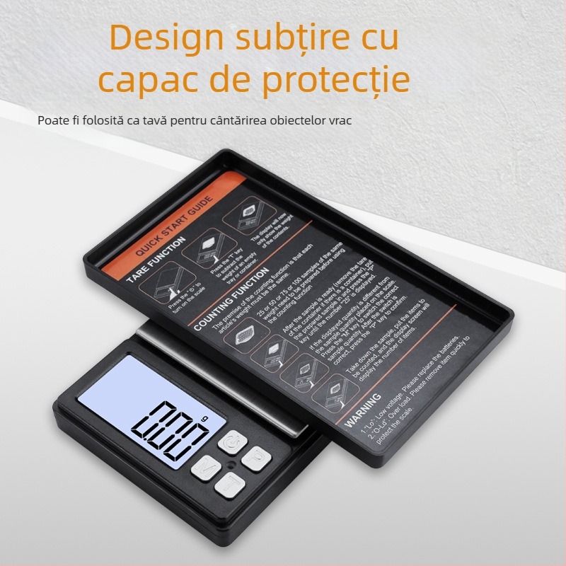 Cântar digital pentru bijuterii T50, 0,01 g–1000 g, portabil, precizie înaltă