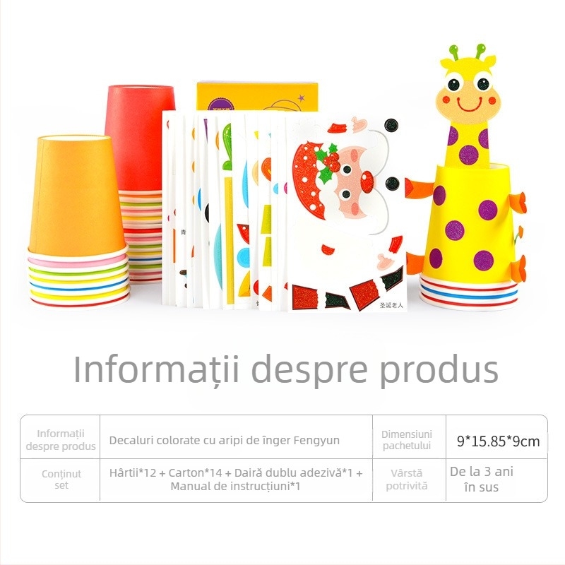 Kit DIY de pictură pe pahare de hârtie Hibiscus Angel, fabricat în Changzhou; material: hârtie; ambalare: cutie; potrivit pentru vârsta 7–14 ani