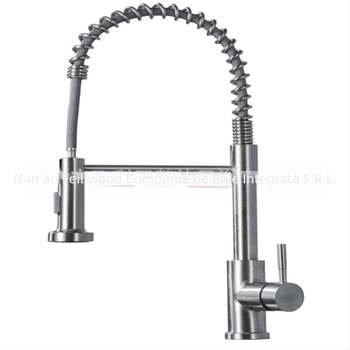 Robinet de bucătărie din oțel inoxidabil, extensibil, finisaj satinat – tip mixt, 0–90°C, 1.0 MPa