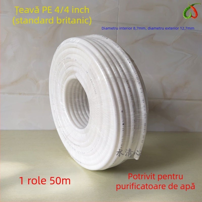 Aparat de purificare a apei cu osmoză inversă; principiu de funcționare: osmoză inversă; elemente de filtrare: RO, carbon activ, vată PP; potrivit pentru consum direct; material: plastic