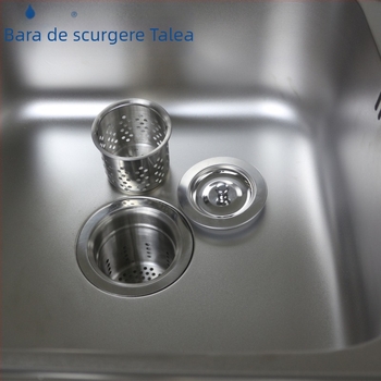 XK265 Drenaj bucătărie – Tip coș; Materiale: PP și SUS304; Construcție dublă din plastic și oțel; Diametru Ø110–114 mm