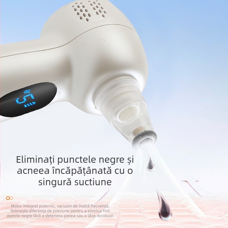 Dispozitiv ultrasonic pentru curățarea porilor - masaj cu vibrații, compresie rece/ Cald, aspirare a punctelor negre și a acneei - Model JY-0088, ABS, CE ROHS FCC, 5 trepte reglaj