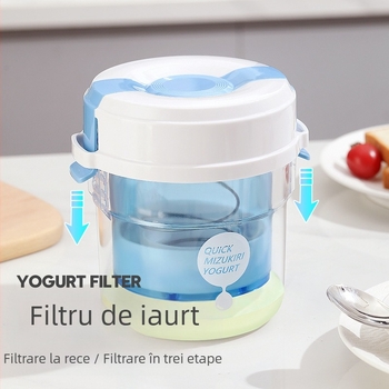 Separator de Filtru Iaurt pentru Uz Casnic – ABS+PP, Filtru de Drenaj, Separa Iaurtul, Lapte de Soia și Zer; Design Modern Simplu