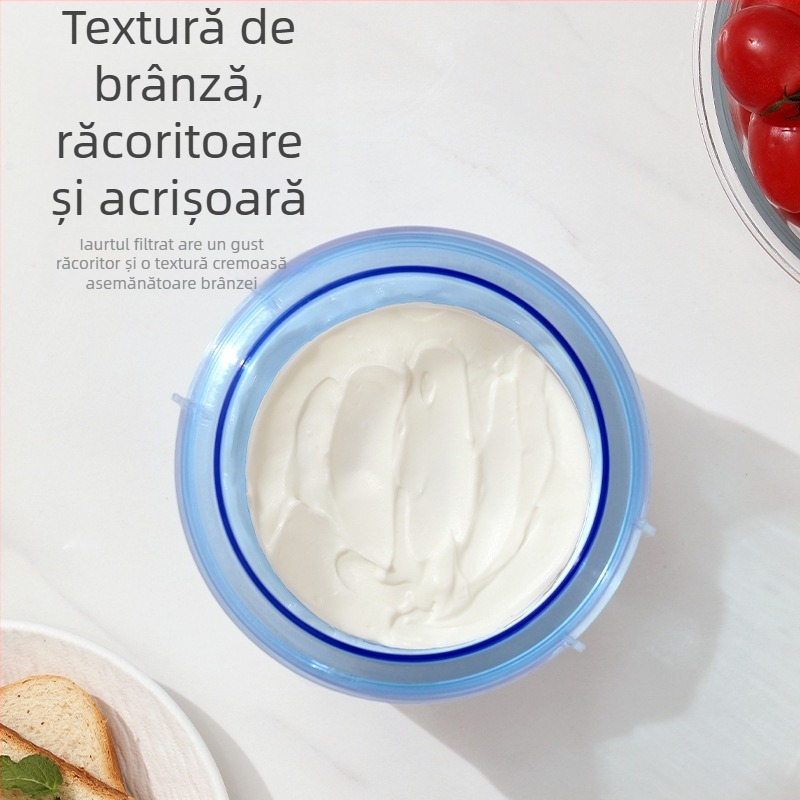 Separator de Filtru Iaurt pentru Uz Casnic – ABS+PP, Filtru de Drenaj, Separa Iaurtul, Lapte de Soia și Zer; Design Modern Simplu