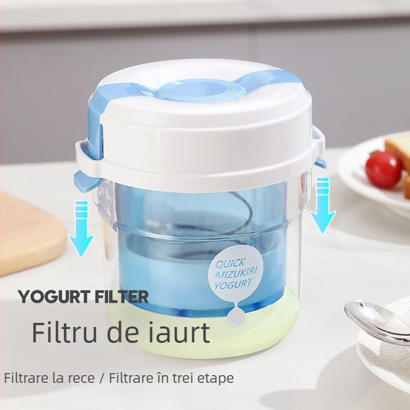 Separator de Filtru Iaurt pentru Uz Casnic – ABS+PP, Filtru de Drenaj, Separa Iaurtul, Lapte de Soia și Zer; Design Modern Simplu
