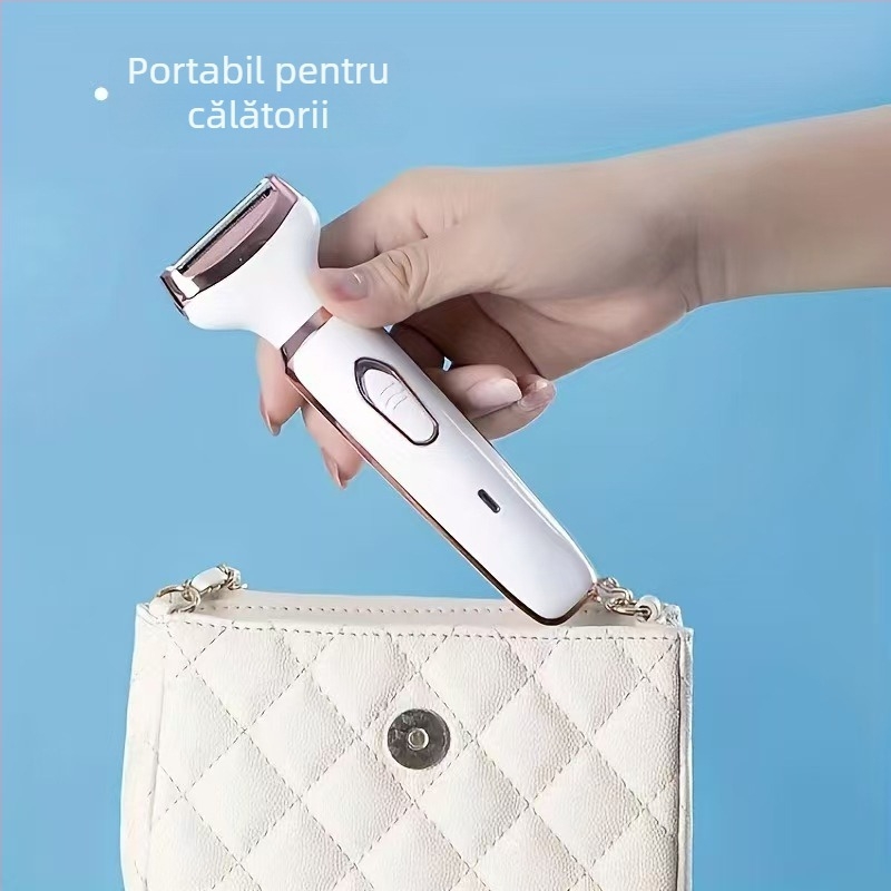 Trimer electric de îngrijire facială 4 în 1: îndepărtarea părului din nas, tăierea sprâncnelor și conturarea tâmplelor; reîncărcabil, 4 capete, lamă lavabilă, motor cu perii — model ZH-SN8866