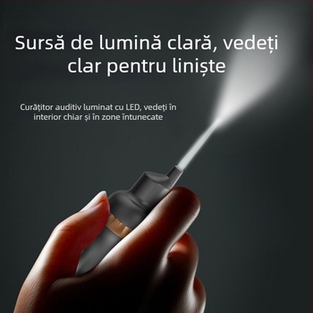 Lingură de urechi luminoasă, automată și electrică pentru sugari și copii — vârf moale, siguranță