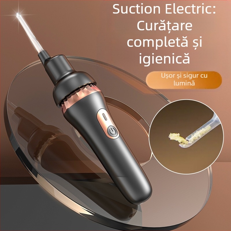 Lingură de urechi luminoasă, automată și electrică pentru sugari și copii — vârf moale, siguranță