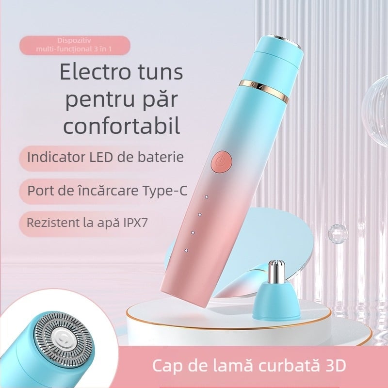 Epilator electric pentru corp: trei în unu, lavabil pentru întregul corp, model FK-112, alimentare USB/electric