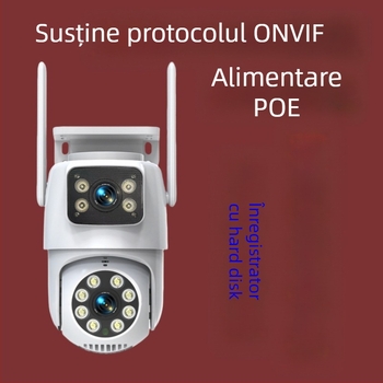 Cameră de supraveghere PoE pentru exterior cu ONVIF – 1080p, 2 canale, vedere de noapte