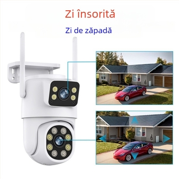Cameră de supraveghere PoE pentru exterior cu ONVIF – 1080p, 2 canale, vedere de noapte
