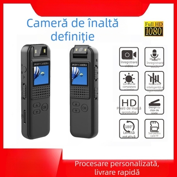 CS08 Înregistrator video HD cu suport magnetic și ecran de 0.85 inch, 1080P, card TF, senzor 2MP, baterie 4–5 ore