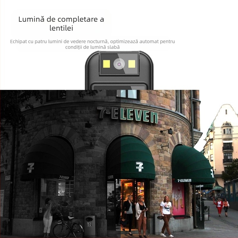 CS08 Înregistrator video HD cu suport magnetic și ecran de 0.85 inch, 1080P, card TF, senzor 2MP, baterie 4–5 ore