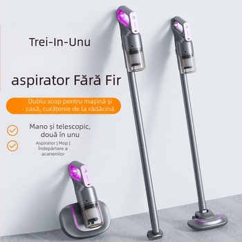 Aspirator fără fir pentru umezeala și uscat, cu perie pentru eliminarea acarienilor — 3100–4000 Pa aspirație, 80W, zgomot ≤36 dB, baterie încorporată