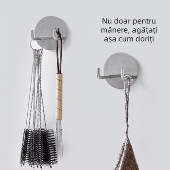 Suport montat pe perete din oțel inoxidabil pentru mânerile de la espressor și raft pentru tamper cu cârlige