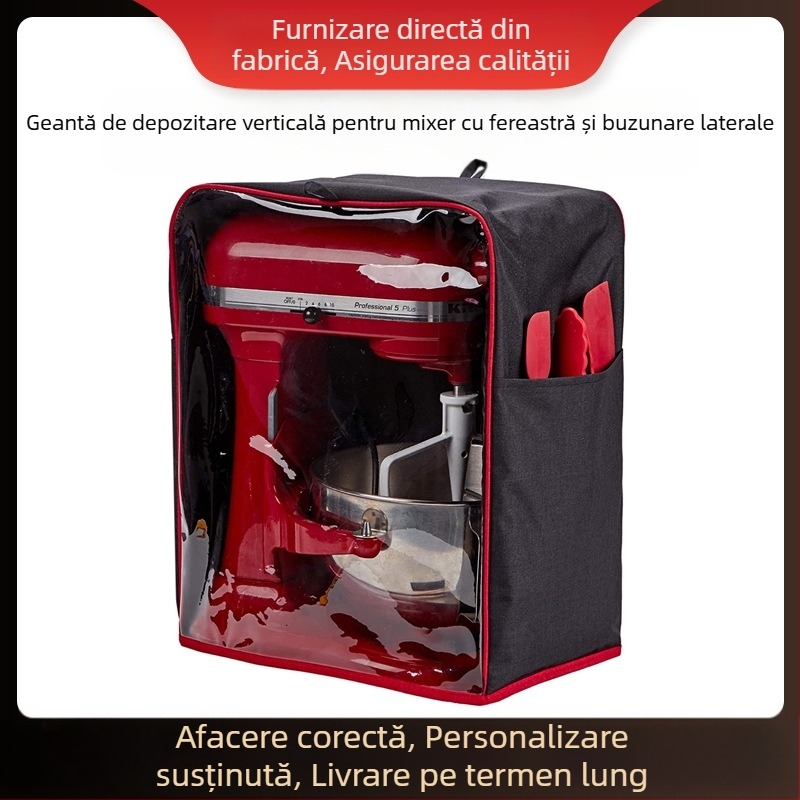 Husă de praf pentru mixer vertical cu fereastră și buzunar lateral – material: poliester; TPU + Oxford; brand FX; personalizare disponibilă