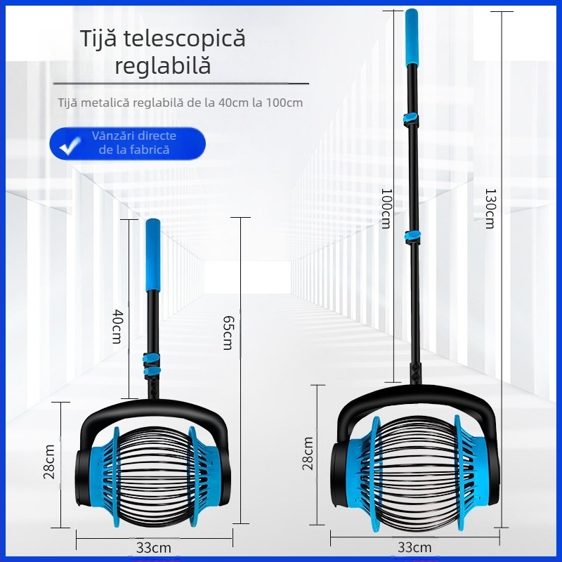 Colector de nuci pentru livadă Feng Yida — tijă din aliaj de aluminiu, role din nailon, destinat colectării nucilor