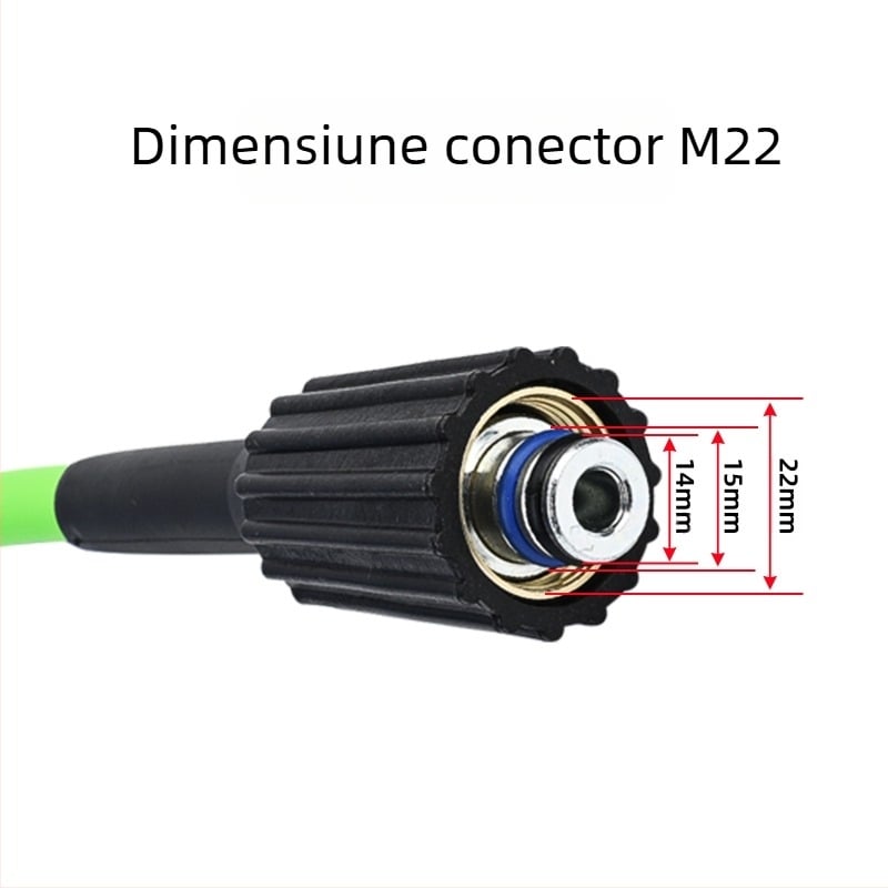 Ansamblu furtun presiune înaltă pentru spălător auto, 200 bar (2900 psi), conector M22, model SPH060120-10G, Xiong wei