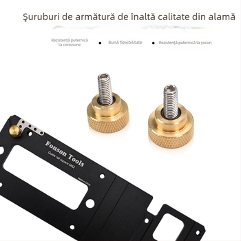 Placă de poziționare unghi drept pentru șina de ghidaj a fierăstrăului circular, metal, set de 2 Fengsen