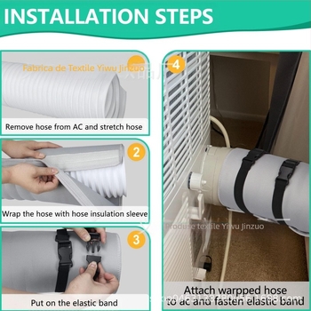 Manșon protector pentru furtunul de climatizare cu Velcro, izolat, rezistent la praf și căldură, capac de evacuare