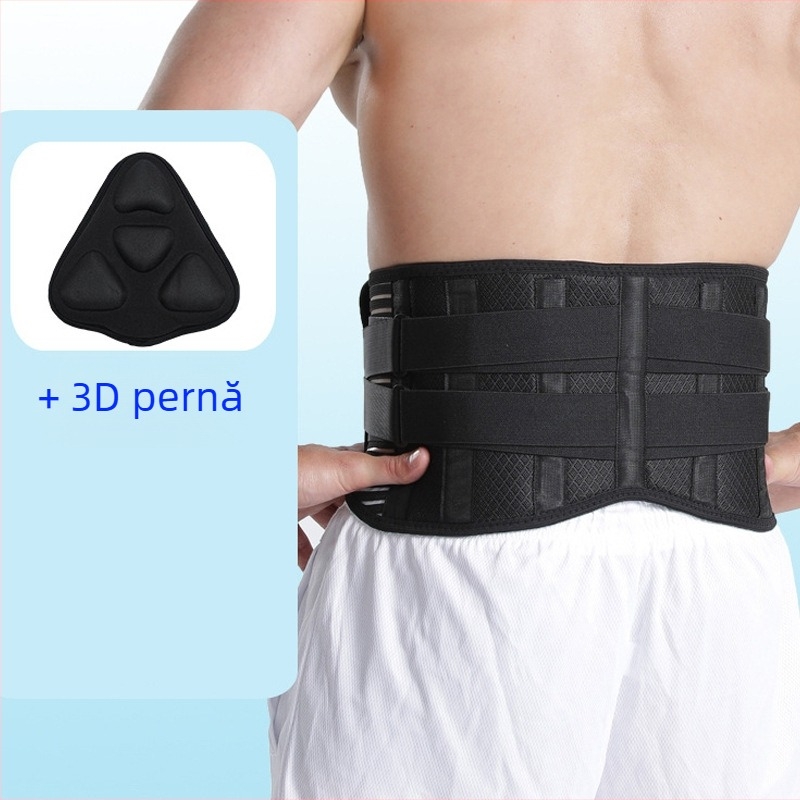 Centură de talie din fibră de poliester SBR, cu suport respirabil, protecție lombară prin placă de oțel și fixare pentru talie în timpul antrenamentelor