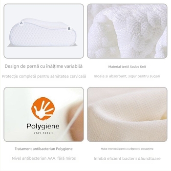 Pernă cervicală cu spumă cu memorie pentru gât, formă dreptunghiulară, utilizare universală, țesătură din bumbac pur pentru miez, eliberare presiune