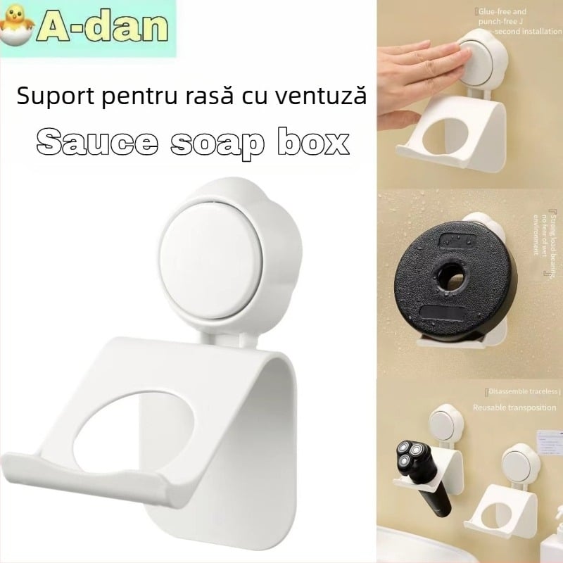 Raft de depozitare pentru aparat de ras, cu ventuză – pentru aparate de ras și dispozitive de curățare | pachet de 160 buc