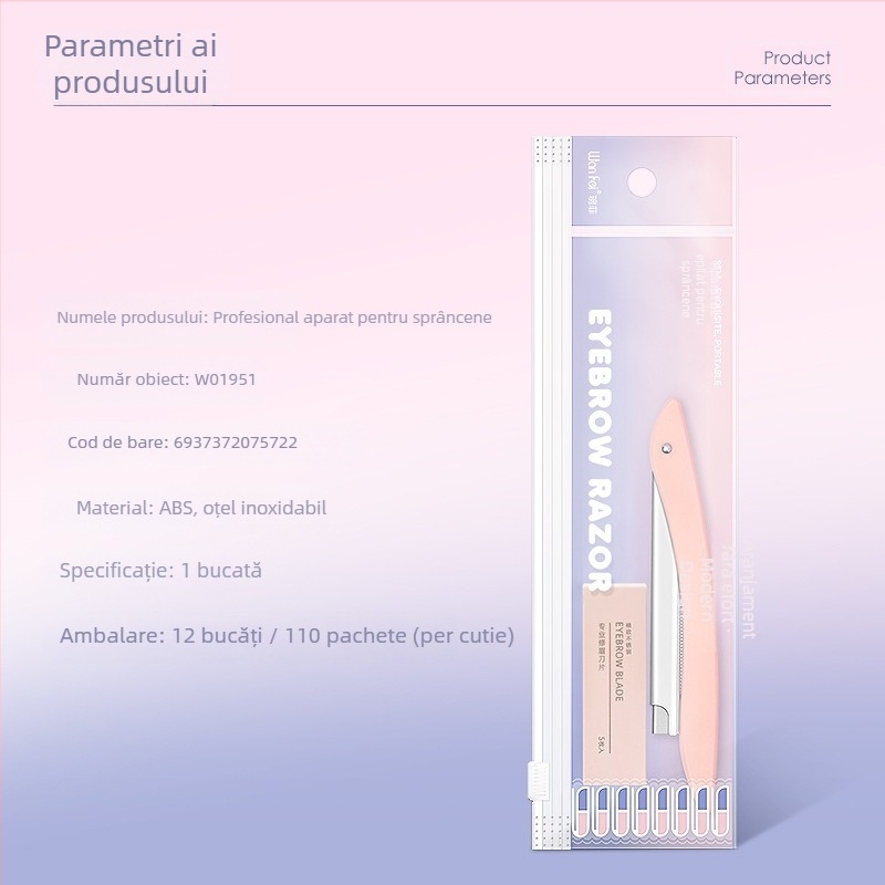 Wanfei trimmer profesional pentru sprâncene, din oțel inoxidabil, cu suport pentru lamă, pentru începători