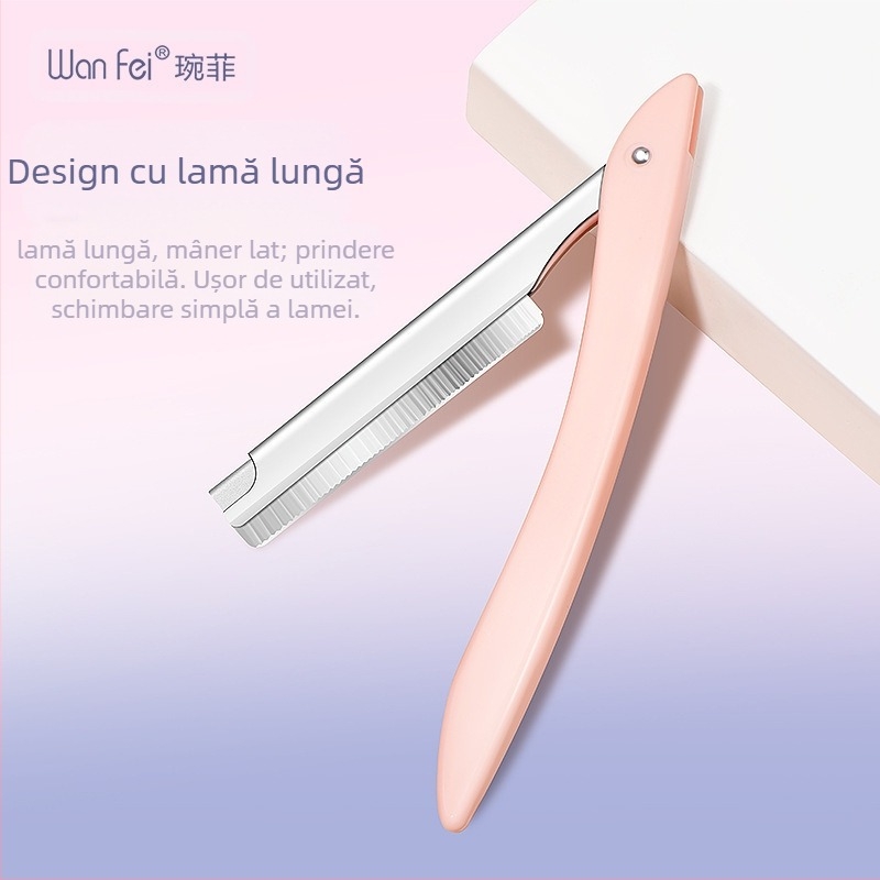Wanfei trimmer profesional pentru sprâncene, din oțel inoxidabil, cu suport pentru lamă, pentru începători