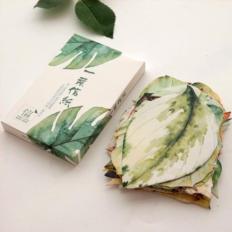 Cărți poștale în formă de frunză - seria One-Leaf Letter Paper, decor pentru perete, spate gol, stil simplu și modern, cadou pentru nunți și birou