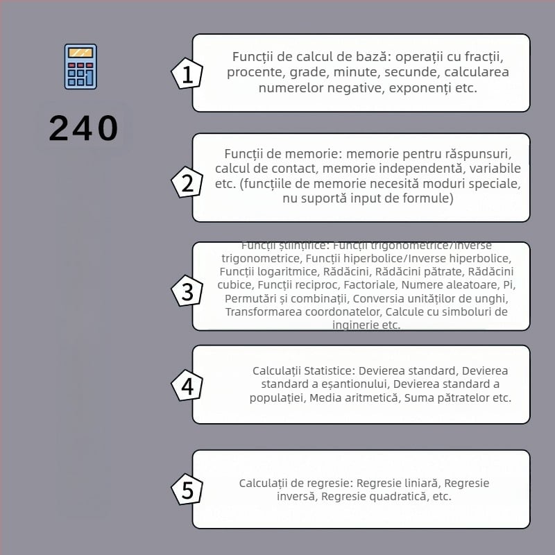 Calculator științific cu funcții KK82MS-B/D, afișaj de 13 cifre, corp PS, greutate 120 g, cu logo imprimat