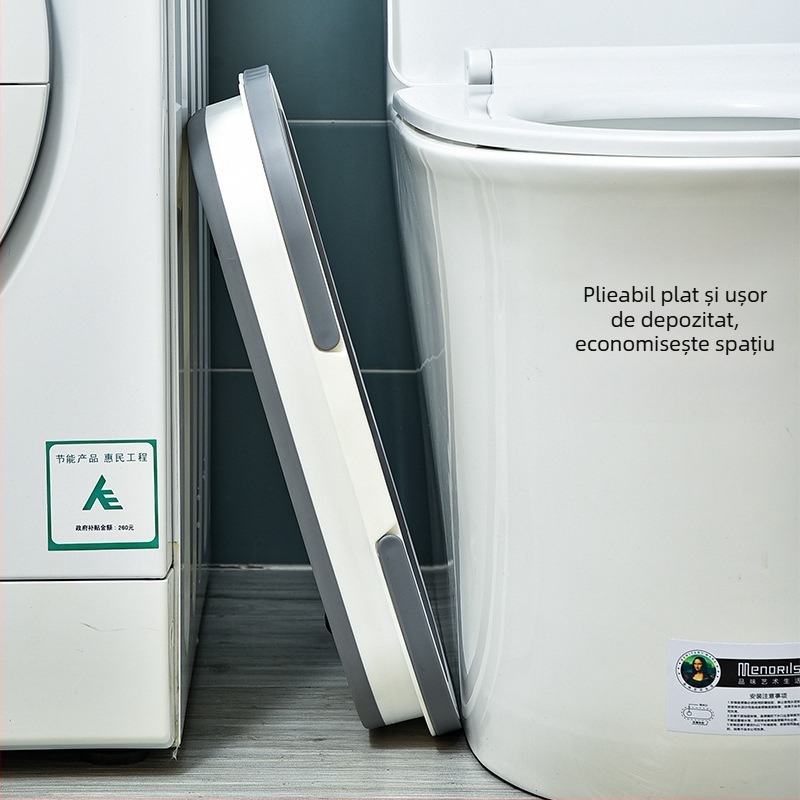 Găleată de mop portabilă dreptunghiulară cu role, pliabilă, din plastic (brand independent; lansare 2024; greutate 720 g)