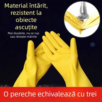 Mănuși de bucătărie din latex Shangrui, îngroșate, rezistente la uzură și impermeabile, pentru spălat vase